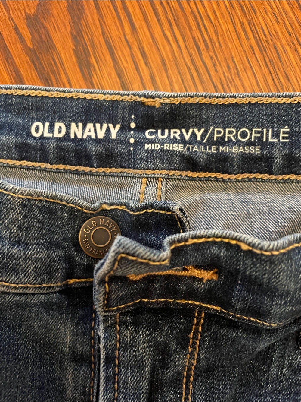 Old Navy Curvy Mid-Rise Dark Blue Denim Jeans